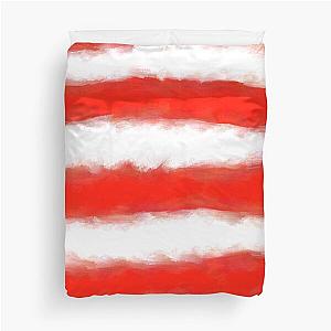 Messy Red and White Stripes Duvet Cover