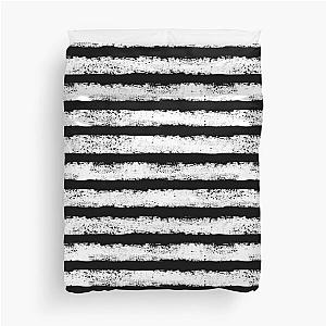 halloween stripe white and black Duvet Cover