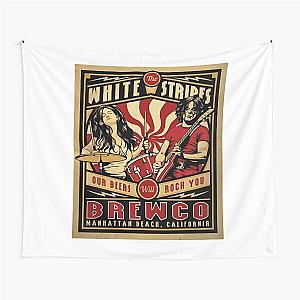 Retro white stripes  Tapestry