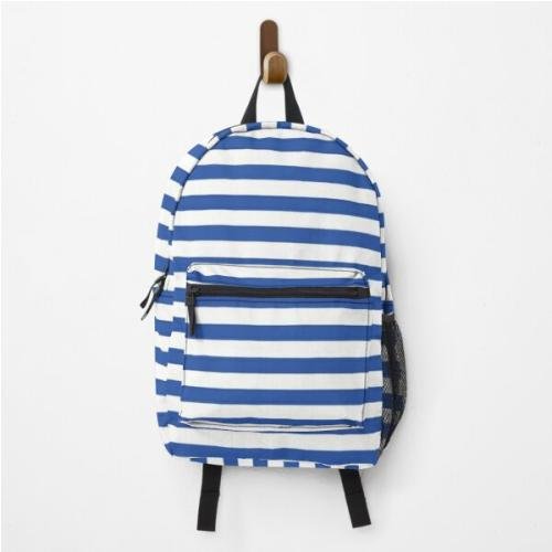 Blue and White Stripes Backpack