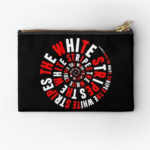 Circle White Stripes Zipper Pouch