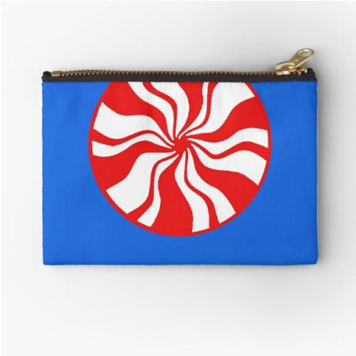 White Stripes Sticker Zipper Pouch