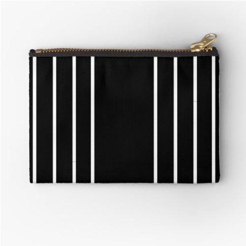 Black and White Stripes Zipper Pouch