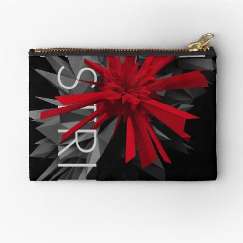 White stripes Zipper Pouch