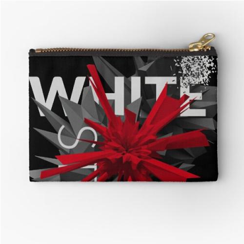 White stripes Zipper Pouch