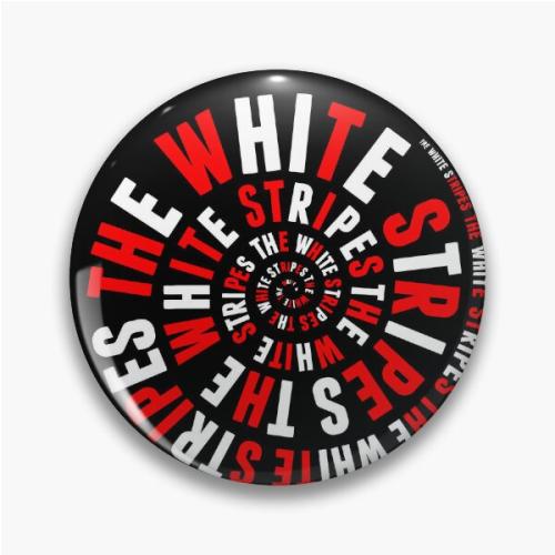 Circle White Stripes Pin