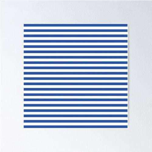 Blue and White Stripes Poster