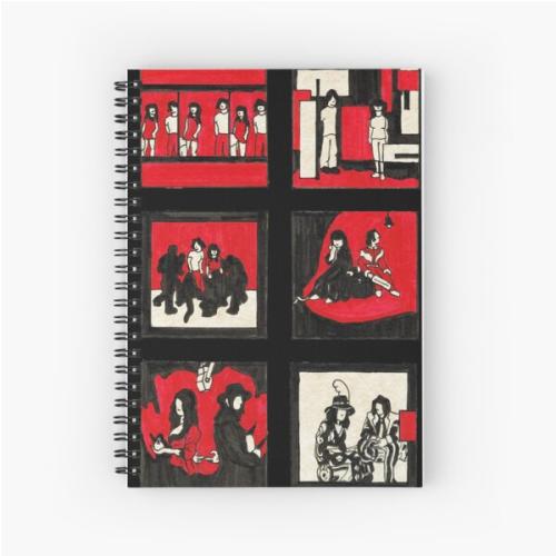 White Stripes Album Art Drawing Spiral Notebook