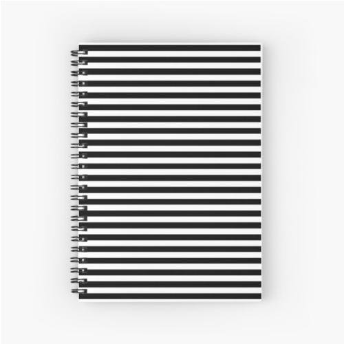 Black and White Stripes Spiral Notebook