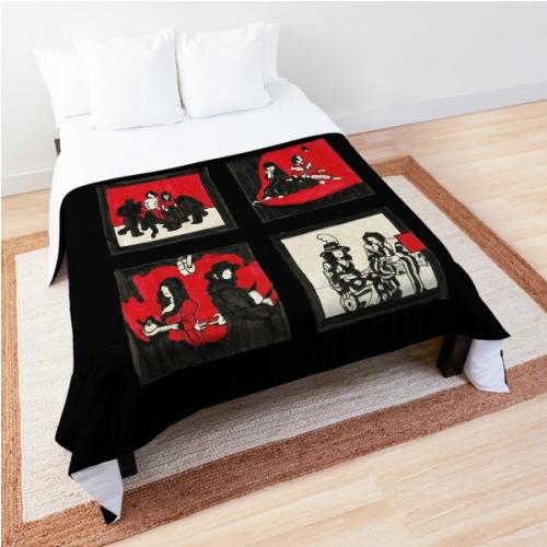 White Stripes Album Art Drawing Comforter