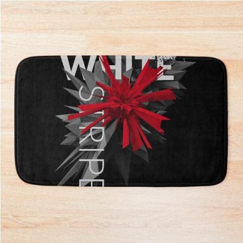 White Stripes Essential T-Shirt.png Bath Mat