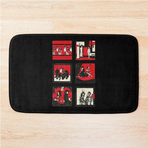 White Stripes Album Art Drawing Bath Mat