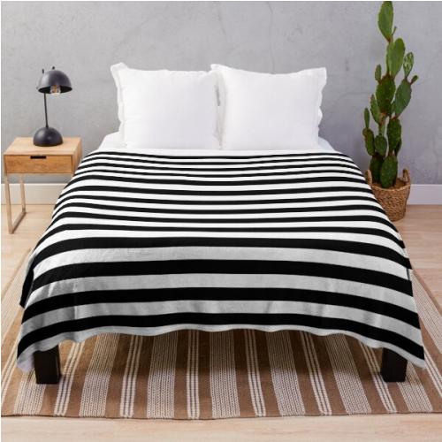 Black and White Stripes Throw Blanket