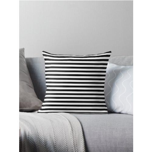 Black and White Stripes Throw Pillow