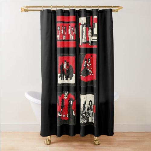 White Stripes Album Art Drawing Shower Curtain