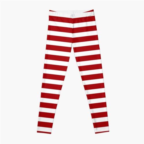 Red + White Stripes Leggings