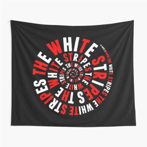 Circle White Stripes Tapestry