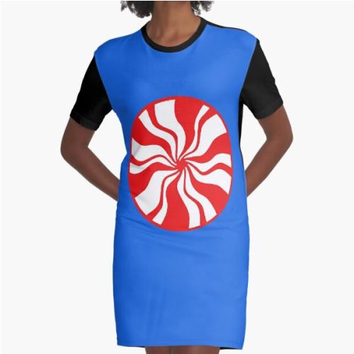 White Stripes Sticker Graphic T-Shirt Dress