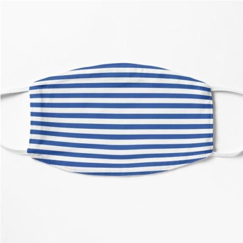 Blue and White Stripes Flat Mask