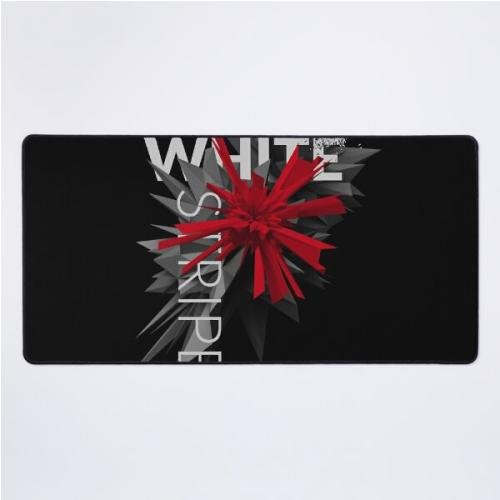 White Stripes Essential T-Shirt.png Desk Mat