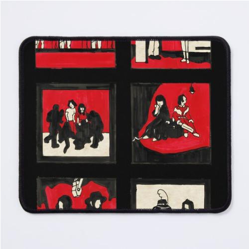 White Stripes Album Art Drawing Mouse Pad