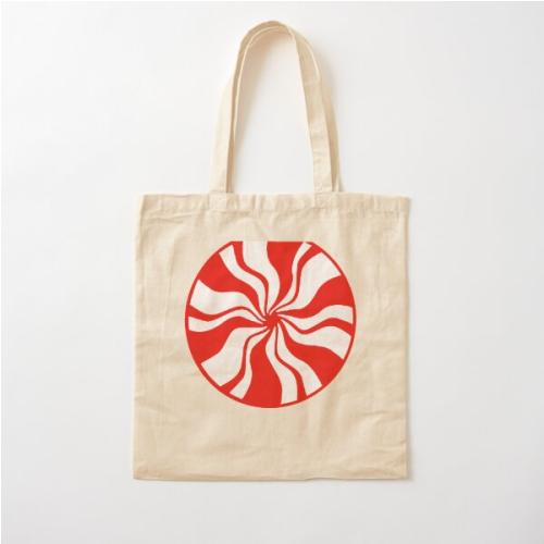 White Stripes Sticker Cotton Tote Bag