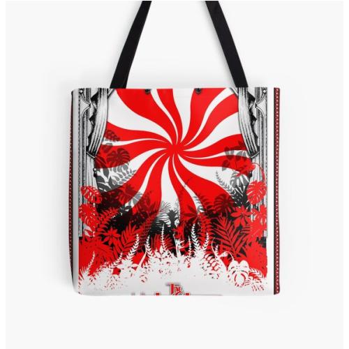 White Stripes All Over Print Tote Bag