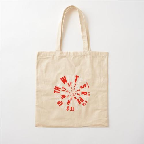 Circle White Stripes Cotton Tote Bag