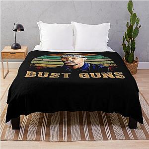 Retro bust guns ormar is coming the wire Throw Blanket