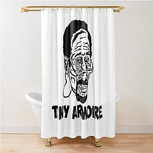 Tiny armoire ormar is coming the wire Shower Curtain