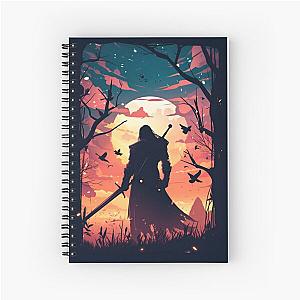 Solitary Hunter by the Setting Sun - Witcher Spiral Notebook