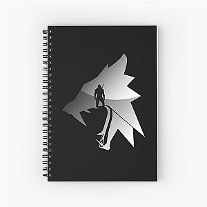 Wolf Silhouette - Witcher - Minimalist gaming design - Video Game Art Spiral Notebook