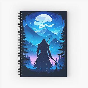 Lone Warrior on a Mystical Night - Witcher Spiral Notebook