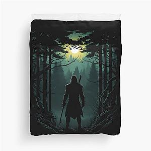 Moonlit Hunter - Silhouette - Witcher Duvet Cover