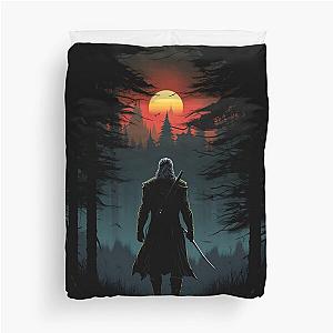 Sunset Monster Hunter III - Silhouette - Witcher Duvet Cover