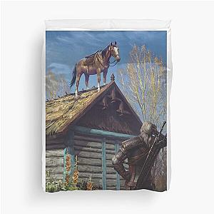 Witcher 3 Roach Graphic, Roach on the roof Duvet Cover