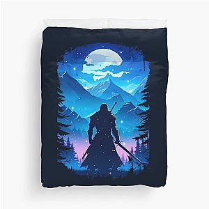 Lone Warrior on a Mystical Night - Witcher Duvet Cover