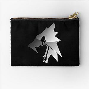 Wolf Silhouette - Witcher - Minimalist gaming design - Video Game Art Zipper Pouch