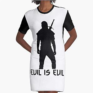 The Witcher "Evil is evil" Geralt of Rivia quote Graphic T-Shirt Dress