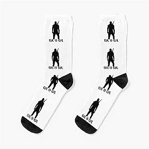 The Witcher "Evil is evil" Geralt of Rivia quote Socks