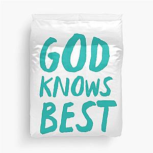 God Knows Best Christian Religion Typography Quote Duvet Cover