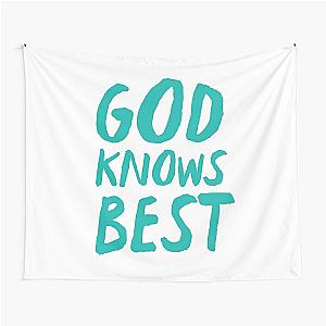 God Knows Best Christian Religion Typography Quote Tapestry