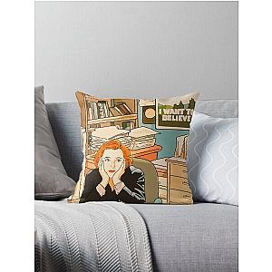 The skeptical Dana Scully in the Mulder s office The X Files  Throw Pillow