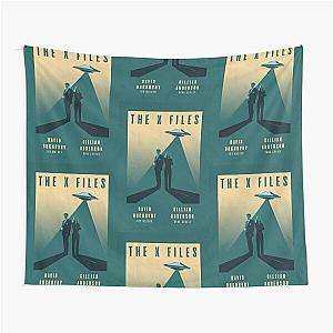 The X Files Mulder and Scully David Duchovny and Gillian Anderson Retro Vintage Poster Tapestry