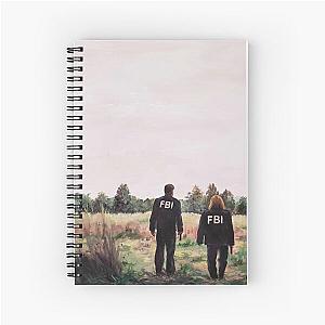 Mulder and Scully in FBI Jackets in Field The X Files Spiral Notebook