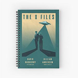 The X Files Mulder and Scully David Duchovny and Gillian Anderson Retro Vintage Poster Spiral Notebook