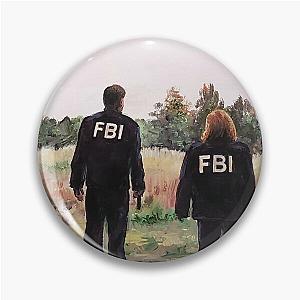 Mulder and Scully in FBI Jackets in Field The X Files Pin