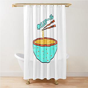 Think noodles Japanese anime cute blue Shower Curtain