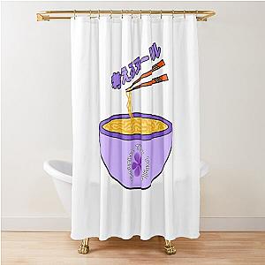 Think noodles Japanese anime cute purple flower shower curtain