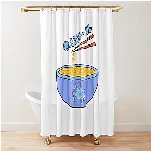 Think noodles Japanese anime cute blue flowers Shower Curtain